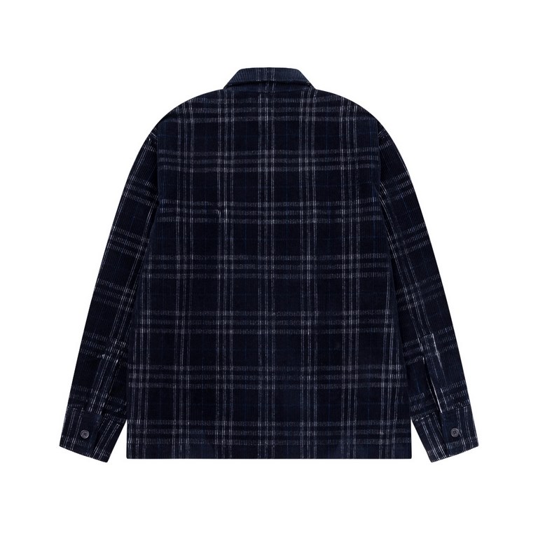 p430 burerry 2023 FW fallwinter newLong Sleeve Jacket with LapelCustomized corduroy check fabricClassic plaid design on the insideMetal zipper closureSymmetrical flap pockets on the front chestStraight fitSize S M L XL