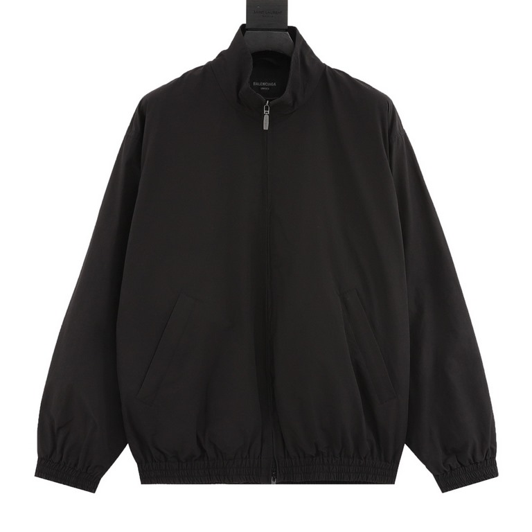 Next day shipping  410Balenciaga Balenciaga BLCG 24SS monogrammed poplin tech stand-up jacket at backTechno poplin fabric, unisex style, oversized fit, dropped shoulders, front zipper, 2 front zipper slash pockets, elast