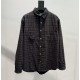 480 Dior Dior 2023 FW FallWinter New Reversible Denim Knit Shirt JacketSIZE 38394041Shirt Style Long Sleeve Design Pattern Dark Denim Canvas FabricsReverse side of the same color plaid knit fabricDenim sideBranded logo e