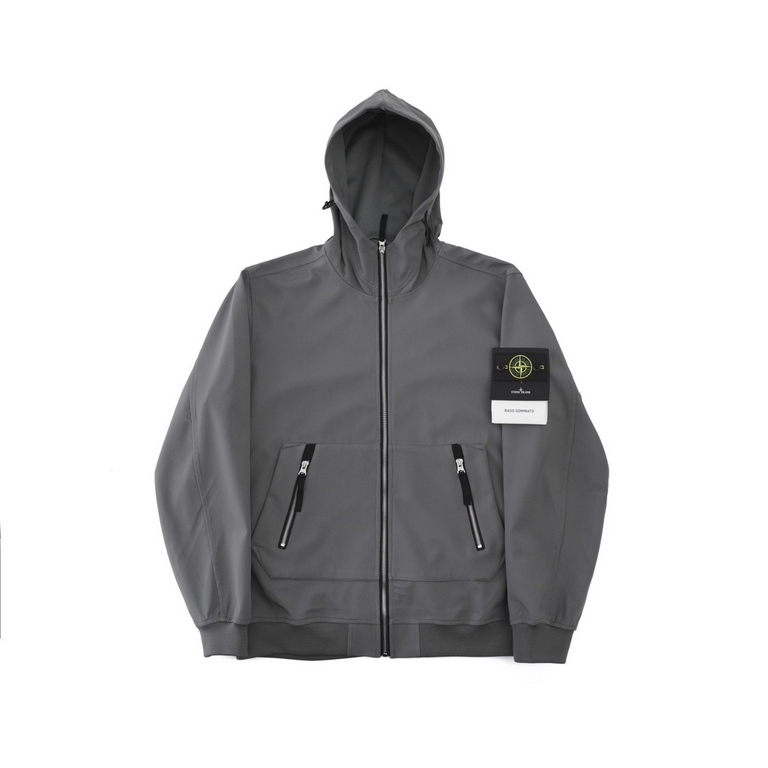 285  Item #519Stone Island SHELL-R Series Jacket CoatThickened polyester composite fabricSame as the original, with improved windproofness and comfort.Multiple pockets for energy efficiency.Couple's Black-Carbon GraySize