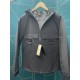 P370Fendi 23ss fallwinter high version of the original fabric of the cotton jacket with workwear pockets Fendi hardware hooded jacketColor blackSize M-3XL