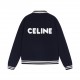 355Celine Celine classic back letters towel embroidery wool baseball jacket, the shape is strong and stylish small collar design is also very like it Touch feel also comfortable cuffs thread all horizontal machine custom