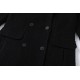 445 #SAINT LAURENTSaint Laurent FW23 Pure Color Double Breasted Mid-Length Wool CoatColor blackSize S M L