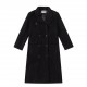 445 #SAINT LAURENTSaint Laurent FW23 Pure Color Double Breasted Mid-Length Wool CoatColor blackSize S M L