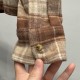 390 CELINE CELINE 23 FallWinter Checked Wool Short Shirt (Women's)SIZE SMLEmbroidered country style plaid wool short coat collar shirtClassic cashmere plaid shirt Brand logo pattern sewn on chest1 patch pocket on chest B