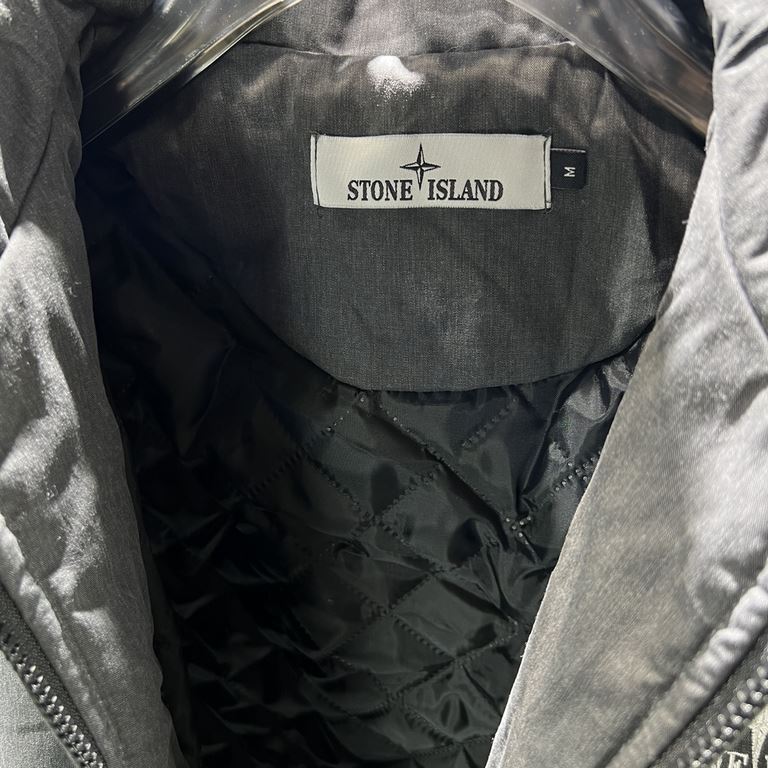 345 Stone Island Stone Island 23FW Washed and Aged Lapel Coach Jacket Cotton Coat Jacket  Stone Island 23FW New Recommendations Lapel Coach Jacket Cotton Jacket Lapel zipper design Drawstring hem Fabric washed and aged t