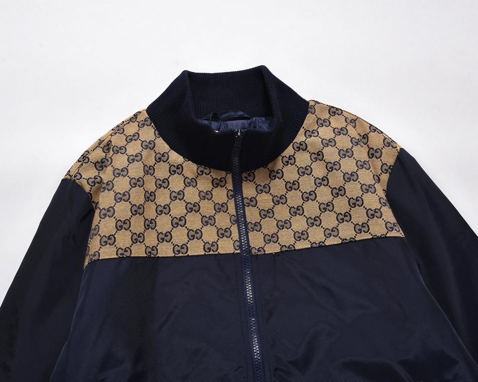 P305  (Top Version Distinctive Shipping) Gucci   Pineapple Collection Patchwork Denim Jacket (Cotton) This GG motif takes a different and exaggerated approach to the classic double G monogram intertwined motif, which has