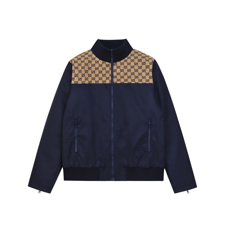 P305  (Top Version Distinctive Shipping) Gucci   Pineapple Collection Patchwork Denim Jacket (Cotton) This GG motif takes a different and exaggerated approach to the classic double G monogram intertwined motif, which has