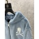 610. MMJ 2023 Autumn and Winter New Counter synchronization Minimalist baseball collar color jacquard small logo paragraph letter fleece zipper cardigan jacket, especially positive! High density warmth, delicate and smoo