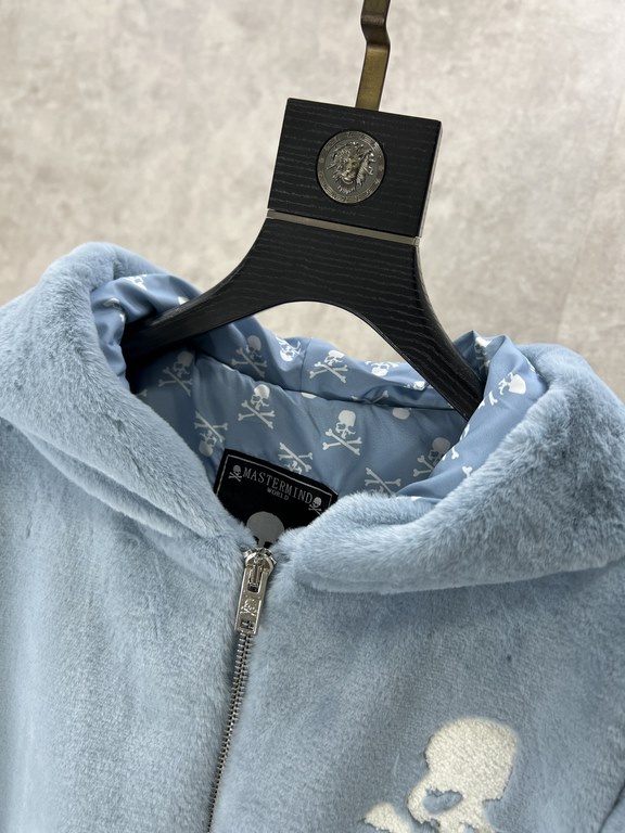 610. MMJ 2023 Autumn and Winter New Counter synchronization Minimalist baseball collar color jacquard small logo paragraph letter fleece zipper cardigan jacket, especially positive! High density warmth, delicate and smoo