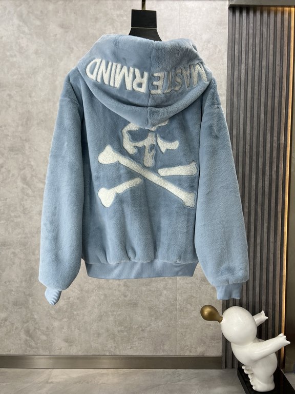 610. MMJ 2023 Autumn and Winter New Counter synchronization Minimalist baseball collar color jacquard small logo paragraph letter fleece zipper cardigan jacket, especially positive! High density warmth, delicate and smoo