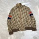 425GucciGucci 23SS Double G Jacquard Colorblocked Striped Jacket JacketSize：SMLXLThis aviator jacket is so beautiful, the whole piece is made of composite jacquard fabric process Exclusive custom weaving and dyeing yarn 