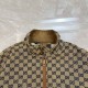 425GucciGucci 23SS Double G Jacquard Colorblocked Striped Jacket JacketSize：SMLXLThis aviator jacket is so beautiful, the whole piece is made of composite jacquard fabric process Exclusive custom weaving and dyeing yarn 