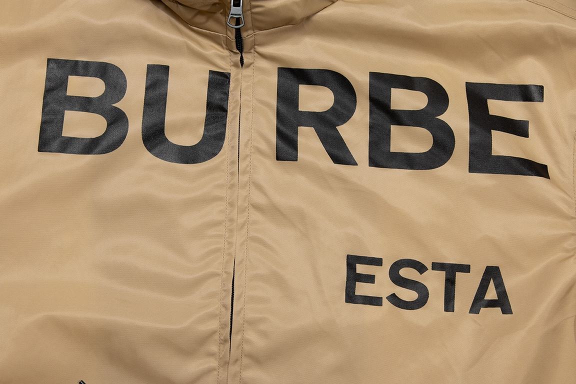 P335 top quality Burberr Burberry 2023 fall and winter new chest printed bbr logo letters back printed exquisite war horse logo hooded punch jacket jacketColor khakiSize XS-L