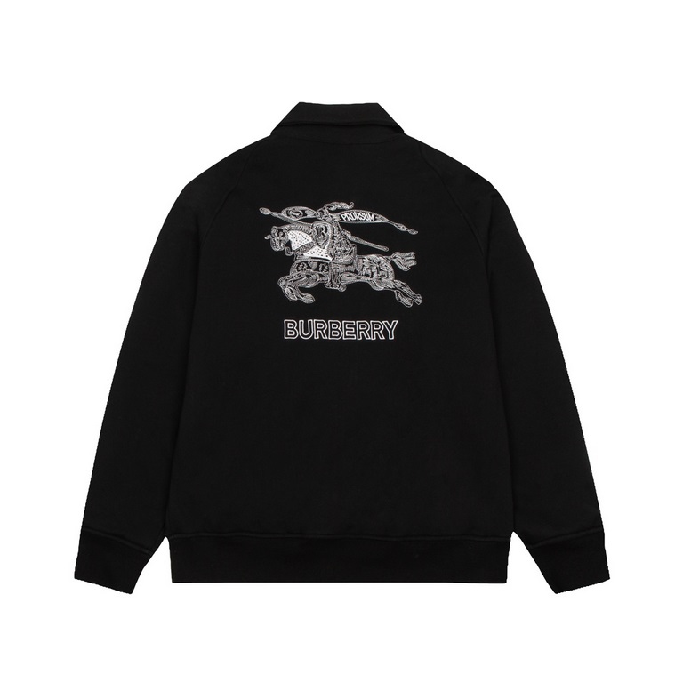 p320High qualityBurberryBurberry 22FW three-dimensional war horse embroidered baseball jacket before and after the use of imported embroidery machine, customized zipper, the use of high gram weight fabric, warmth is very