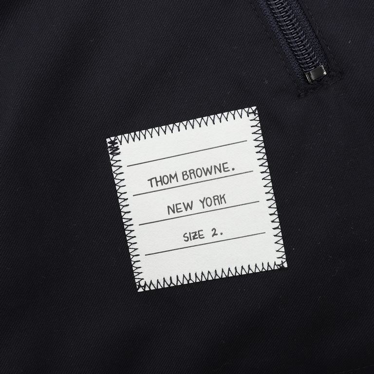 425ThomBrowneThomBrowne color weave four bar zipper windbreaker jacketThe use of Taiwan imports of fixed weave special punching fabric punching practice 4 bar handmade splicing folding plus splicing on the craft requirem