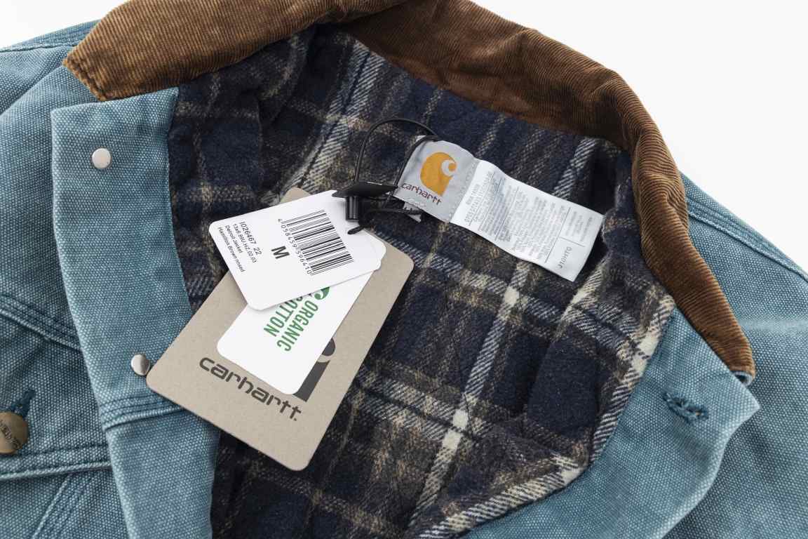 300  (top quality heavy duty ceiling)[Vintage Aged Heavy Washed Carhartt Vintage 90S -J10 Detroit Trucker Jacket Tri-Color Heavy Duty Jacket Padded Jacket]The fabric is made of 400 grams of high-quality cotton canvas - l