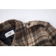 p465 Ceine 2023 FW fall and winter newPlaid lapel long-sleeved jacketCustomized tweed fabricLogo embroidery on front chestBrown color for added ambianceRibbed knit at the hem of the sleevesSlightly loose fit Not too fuss