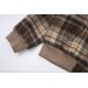 p465 Ceine 2023 FW fall and winter newPlaid lapel long-sleeved jacketCustomized tweed fabricLogo embroidery on front chestBrown color for added ambianceRibbed knit at the hem of the sleevesSlightly loose fit Not too fuss