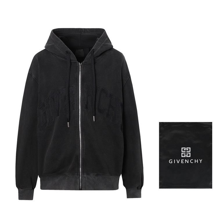 Model L11.  360 packed in a nylon bagGivench.y Givenchy new letters embroidery heavy duty washed zipper jacket Hardware customization are made with brand logo eyes, zippers are customized for the brand 4G Slow shipment t