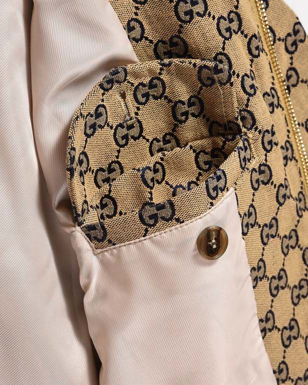 P320  (Top Version Distinctive Shipping) Gucci  Pineapple Collection Patchwork Ti Monogram JacketThis GG pattern takes a different and exaggerated approach to the classic double-G monogram intertwined pattern, which is v