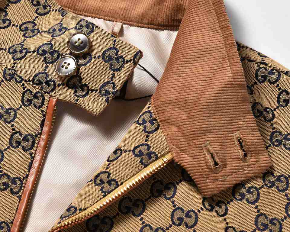 P320  (Top Version Distinctive Shipping) Gucci  Pineapple Collection Patchwork Ti Monogram JacketThis GG pattern takes a different and exaggerated approach to the classic double-G monogram intertwined pattern, which is v