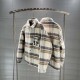 345                        Cotton thickeningChrome Hearts 23Fw Chrome Hearts winter tweed plaid leather cross cotton jacket winter small fresh many netroots blogger card on the body Xiaohong book explosion   selection cu