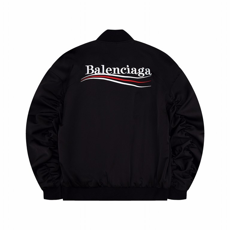 P310 BALG Paris 23ss latest bomber jacket jacket Classic wave Coke label Imported machine embroidered logo Wide version aviator jacket version Customized thread  stacked sleeve design High quality Men's and women's model