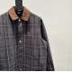 410 Dior Dior 23FW FallWinter New Plaid Long Sleeve Lapel Denim JacketSIZE 46485052Customized dark plaid cotton canvas, curry corduroy collar, details hem slant pockets design, branded black leather badge embellishment, 