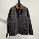 410 Dior Dior 23FW FallWinter New Plaid Long Sleeve Lapel Denim JacketSIZE 46485052Customized dark plaid cotton canvas, curry corduroy collar, details hem slant pockets design, branded black leather badge embellishment, 