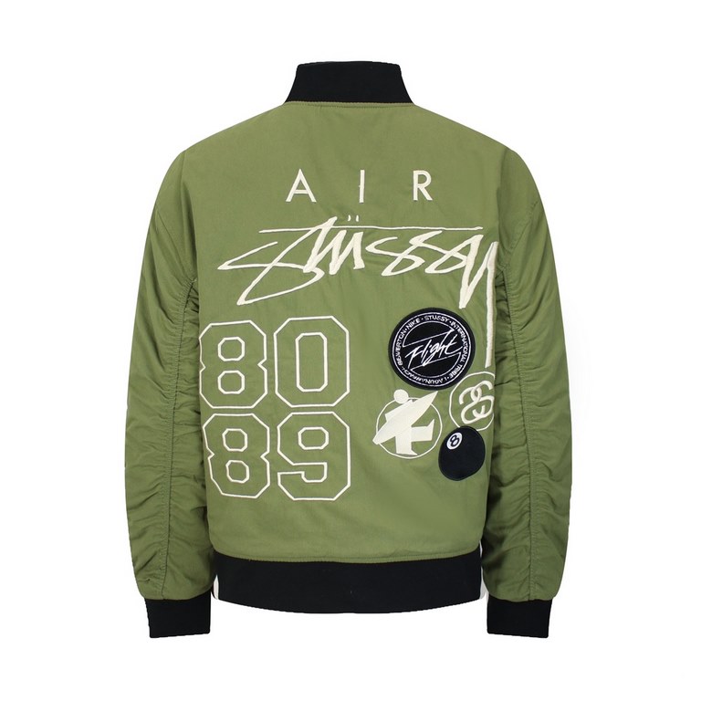 265#S06 Stussy x Nike Stussy Co-Branded Nike Logo Embroidered Sub Edition Reversible Jacket Jacket Jacket Cotton Baseball JerseyMen's and women's models of the same fire broken goods king, the last heat of the joint The 