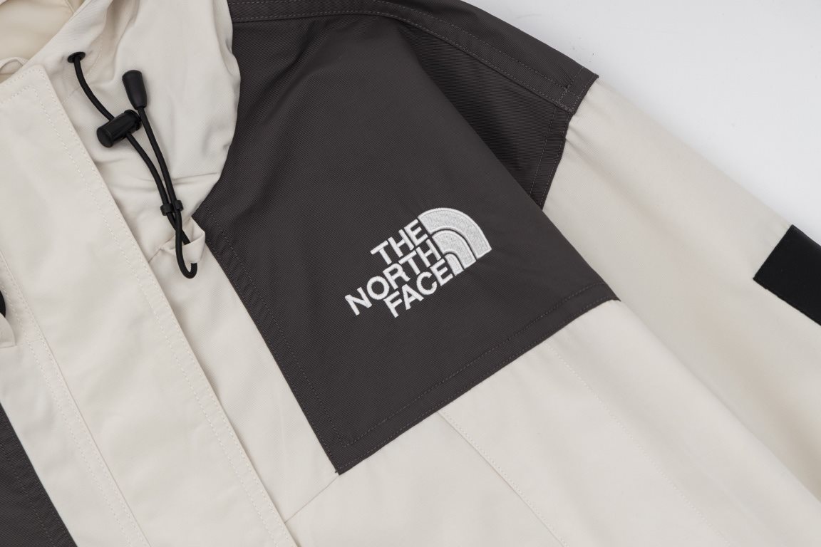 365  (Top Long Ceiling)[The North Face TNF Long Embroidered Hooded Jacket Windbreaker Punching Jacket Top Three Colors Together Style Windproof and Warm - All Online Shelf - Tired of seeing the short version Then come in