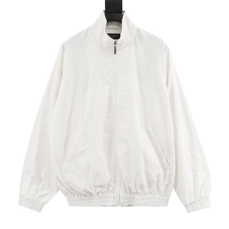 Next day shipping  410Balenciaga Balenciaga BLCG 24SS monogrammed poplin tech stand-up jacket at backTechno poplin fabric, unisex style, oversized fit, dropped shoulders, front zipper, 2 front zipper slash pockets, elast