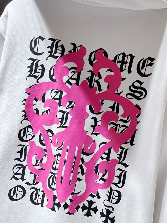 220 Chrome Hearts FallWinter2023 Counter synchronized  Chrome Hearts Pink Sword Short Sleeve Zipper SweatshirtImproved customized version 1 to 1 high gram weight quality fabricsRecommended colors white blackSize S, M, L,