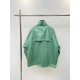 P365DioDio 23 spring and summer new half-zipper pullover jacket coatSize：XSSMLCrafted from waterproof avocado-colored satin tech fabric with contrasting mesh fabric zipper pockets Embroidered chest box embellished with C