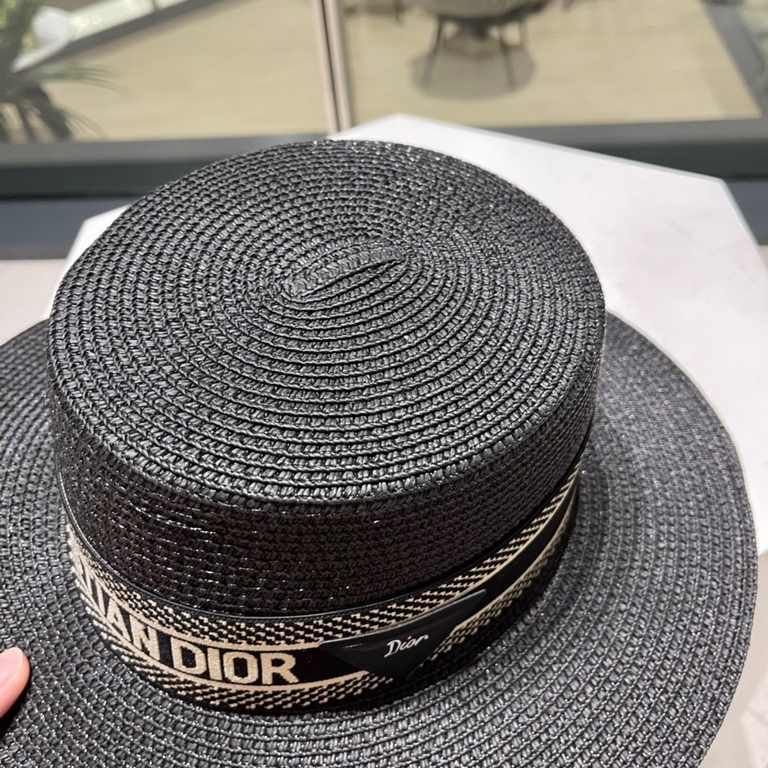 Dior Dior new straw hat, sun hat, flat cap, head circumference 57cm