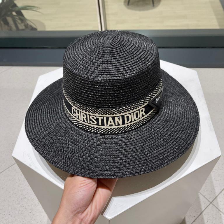 Dior Dior new straw hat, sun hat, flat cap, head circumference 57cm