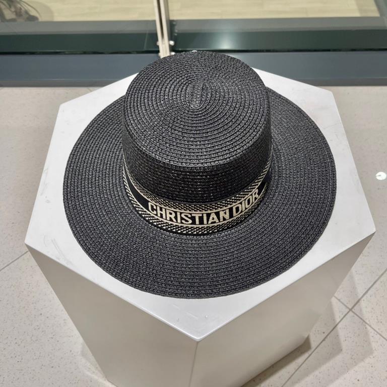 Dior Dior new straw hat, sun hat, flat cap, head circumference 57cm