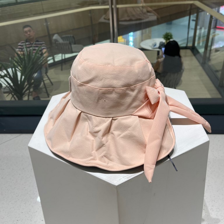 DIOR Dior fisherman hat female summer new large brim cover the whole face vinyl sun hat sunscreen sun hat UV sun hat children