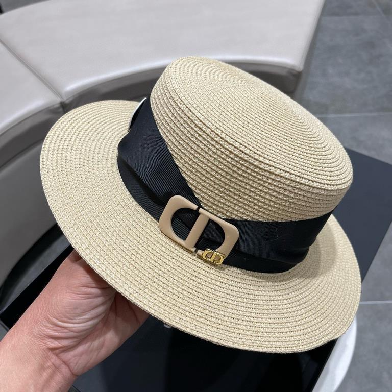 Dior Dior straw hat, celebrity style sun hat, made of fine straw, foldable, head circumference 57cm