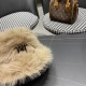 Dior Dior imitation fur mink hair hat women's fall and winter plush fisherman hat khaki senior show face small warm ear protection thunderbolt hat