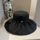 ￥Dior Dior 2024 spring and summer new sun hat, UV protection design, shell edge design, foldable, head circumference 57cm