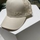 Original single version! RecommendedDIOR Dior new embroidered letters canvas baseball cap, recently asked for a super one, fashionable simplicity, personalized irregular letters, light luxury fashion, men and women wear 