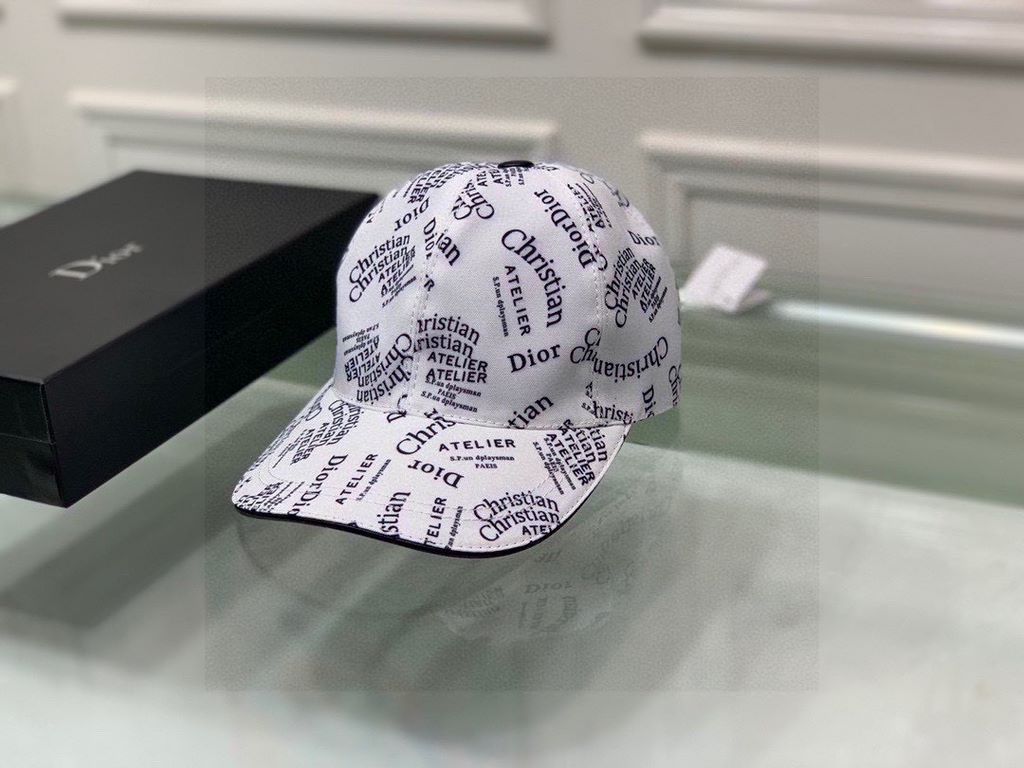 Dior.With box cloth bag, Dior (Dior) new original single baseball cap, Christian Dior silk screen, retro flavor, counter out-of-stock popular, 11 open mold customized, original canvas material   head layer cowhide, cotto