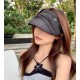 ￥Dior Dior silk section of the hollow top sun hat, sun shading hair band, light and versatile Black. White Gray