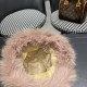 Dior Dior imitation fur mink hair hat women's fall and winter plush fisherman hat khaki senior show face small warm ear protection thunderbolt hat