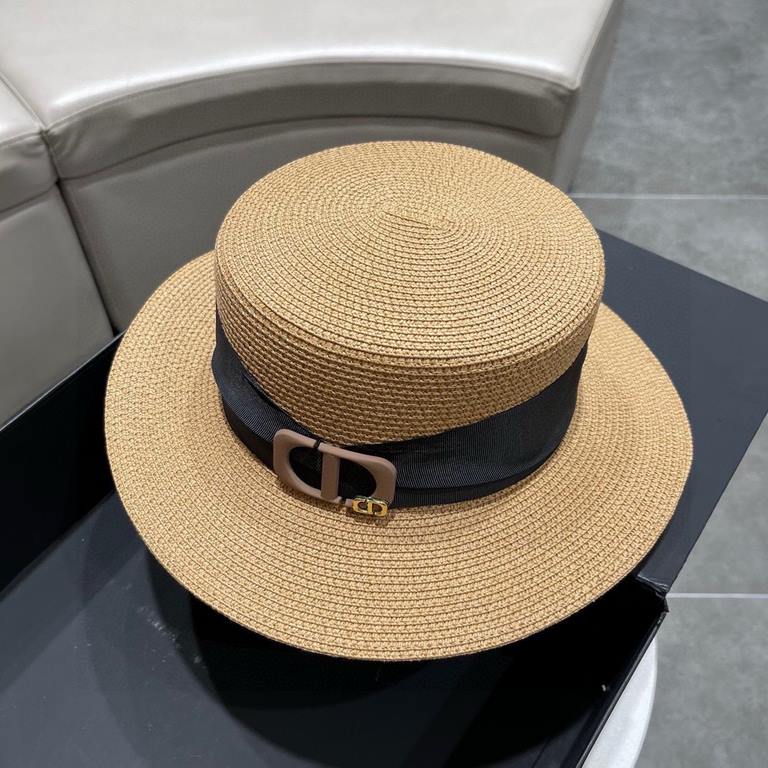 Dior Dior straw hat, celebrity style sun hat, made of fine straw, foldable, head circumference 57cm