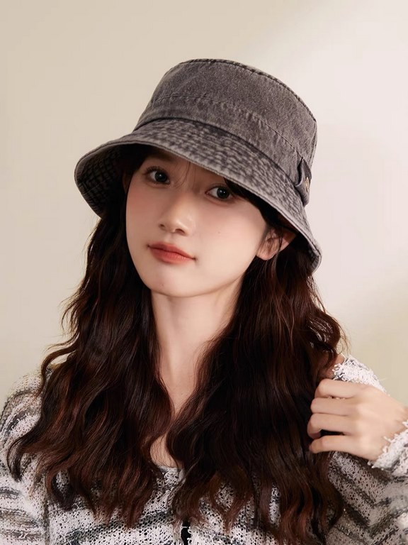 DIOR Dior fisherman hat women show face small 2023 new washed and old Harajuku style sunshade basin hat summer sunscreen hat