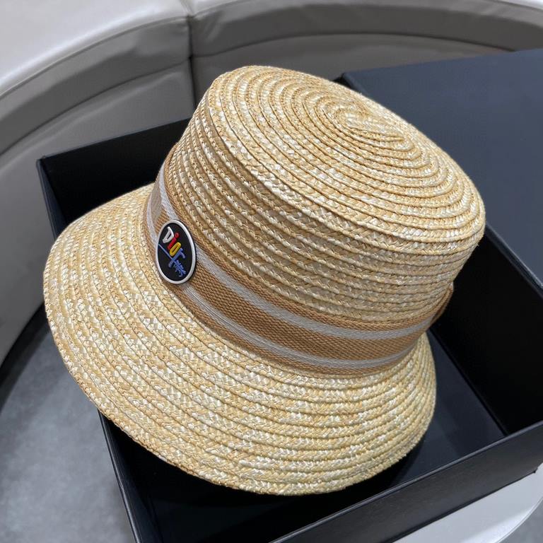 Dior Dior spring and summer new Korean version of the net red pop models straw hat, sun hat, beach sun hat cap, celebrity style, with webbing