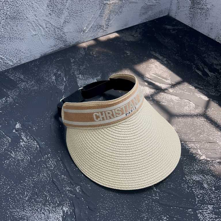 Dior Dior  Hat female summer large brim face shield sunscreen sun hat net red models fashionable versatile straw hollow top straw hat tide ins